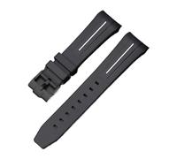 Aqxypas Bracelet en caoutchouc incurvé for X Swatch, boucle en acier inoxydable à dégagement rapide, étanche de 22mm, bracelet de rechange for hommes et femmes(Black white black)