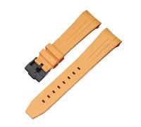 Aqxypas Bracelet en caoutchouc incurvé for X Swatch, boucle en acier inoxydable à dégagement rapide, étanche de 22mm, bracelet de rechange for hommes et femmes(Yellow black)