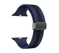 Aqxypas Bracelet en Silicone for Bracelet de montre 44mm 45mm 49mm 41mm 42mm 38 40mm, Bracelet magnétique Correa série 9 8 7 6 5 Ultra SE 2(Blue black B,42mm 44mm 45mm 49mm)