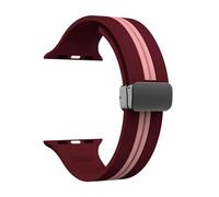 Aqxypas Bracelet en Silicone for Bracelet de montre 44mm 45mm 49mm 41mm 42mm 38 40mm, Bracelet magnétique Correa série 9 8 7 6 5 Ultra SE 2(Wine pink B,38mm 40mm 41mm)