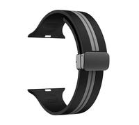 Aqxypas Bracelet en Silicone for Bracelet de montre 44mm 45mm 49mm 41mm 42mm 38 40mm, Bracelet magnétique Correa série 9 8 7 6 5 Ultra SE 2(Black gray B,42mm 44mm 45mm 49mm)