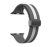 Aqxypas Bracelet en Silicone for Bracelet de montre 44mm 45mm 49mm 41mm 42mm 38 40mm, Bracelet magnétique Correa série 9 8 7 6 5 Ultra SE 2(Gray white B,38mm 40mm 41mm)