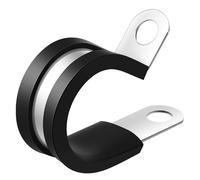 Aqxypas Clips P doublés de Caoutchouc, 30 pièces, 6-45mm, en Acier Inoxydable 304, Pince de Support, Fixation Murale for tuyaux, Attaches Fixes for Fils, Clip de câble(30pcs 16mm)