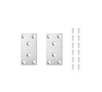 Aqxypas Équerre droite en acier inoxydable, fixation par trou fixe, for la fixation de meubles et de panneaux de bois.(Stainless L80mm 2ps)