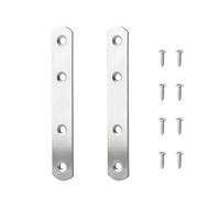 Aqxypas Équerre métallique droite en acier inoxydable avec trou de fixation for meubles et panneaux de bois - Supports de fixation(Stainless 12.7cm2pcs)