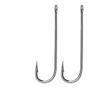 Aqxypas Hameçons de pêche à Longue Tige, Crochets barbelés de mer Aberdeen, en Acier à Haute teneur en Carbone, for la pêche à la Carpe, au ver, matériel de pêche en Eau Douce(Size-5-0 Gap-13.46mm,50