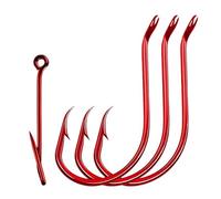 Aqxypas Hameçons Red Octopus 25 à 100 pièces, hameçons circulaires décalés, hameçons barbelés for Carpe, appâts Vivants, Eau salée, Eau Douce, Poisson-Chat, Bar(Size 1,50pcs)