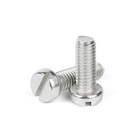 Aqxypas Lot de 100 vis à tête cylindrique fendue en acier inoxydable A2-70 GB65, M1.6 304(4mm x100pcs)