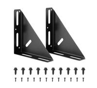 Aqxypas Lot de 2 équerres d'angle robustes en fer noir, de grande taille, triangulaires, for étagères en bois et meubles (fixation).