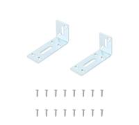 Aqxypas Lot de 2 supports d'angle réglables en métal en forme de L, robustes, noirs, à angle de 90 degrés, for étagères et fixation de meubles(Silver 80mm 2pcs)