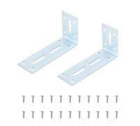 Aqxypas Lot de 2 supports d'angle réglables en métal en forme de L, robustes, noirs, à angle de 90 degrés, for étagères et fixation de meubles(Silver 120mm 2pcs)