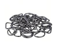 Aqxypas Lot de 20 Anneaux métalliques en D for Ceinture, Sac à Main, Sangle, Chaussures, Accessoires de Couture, 10/12/15/20/25/32/38 mm(Black Gun,32mm)