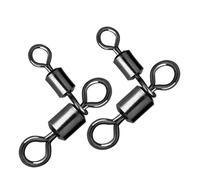 Aqxypas Lot de 25 à 100 émerillons à 3 Voies for pêche en Eau salée, leurres de pêche, Anneau, connecteur de chaîne, pêche à la traîne, Poisson-Chat en Eau Douce(Size 2-0X1-0 57kg,100 Pcs)