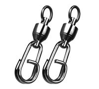 Aqxypas Lot de 25 à 100 émerillons de pêche à Anneau Fendu, roulement à Billes, connecteurs de leurres de pêche à la Carpe, Clip d'alimentation, Eau salée(Size4 (37kg 30MM),25 Pcs)