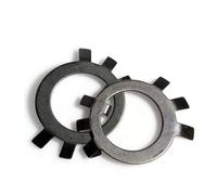Aqxypas Rondelles de Joint de Verrouillage M10 M12 M14 M16 M18 M20 M24 M25 M27 M30-M60, butée de retenue en Acier au Carbone Noir for écrous Ronds fendus(M55-2pcs)