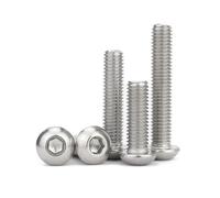 Aqxypas Vis à tête cylindrique à six pans creux en acier inoxydable DIN7380 M3 304 Boulons Allen à tête bombée en forme de champignon(3mm)