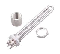 AQXYQAZZ Élément chauffant 12 V Eau d'immersion 1 pouce DN25 100 W 200 W 300 W 400 W 600 W Chauffage électrique tubulaire solaire (As the picture shown,12 V 300 W)