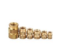 AQXYWAZQ Écrous d'insertion thermofusibles en Laiton, Moulage par Chauffage, Inserts filetés en cuivre, écrous à Injection moletés Double sergé de Type SL, M3, 100 pièces(M3 X D5.0 X L7.0)