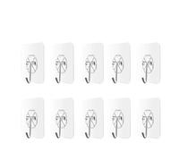 AQXYWAZQ Lot de 10/20 Crochets adhésifs Transparents Multi-usages, capacité de Charge de 10 kg, for Salle de Bain, Cuisine et décoration(10pcs)