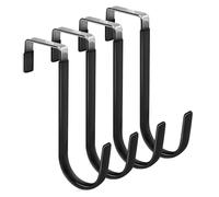 AQXYWAZQ Lot de 4 Crochets de Porte en Caoutchouc for éviter Les Rayures, très résistants, for Suspendre des vêtements dans la Chambre à Coucher(Black 4 Pack)