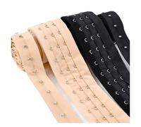 AQXYWQLL Sangle d'extension de soutien-gorge élastique for femmes, 3 rangées, crochet, sous-vêtements, Corset, ruban réglable, boucle, sangle, accessoires de couture(Black)