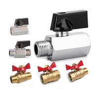 AQXYWQLL Vanne à boisseau sphérique en laiton for compresseur d'air, vanne d'arrêt for gazole, eau, huile, 1/8" 1/4" 3/8" 1/2" BSP, filetage mini mâle vers femelle(1/4",MALE TO MALE_MINI-BLACK)