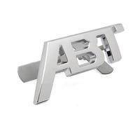 AQXYWQOL Autocollants d'emblème de calandre Avant de Voiture avec Logo ABT en métal 3D Couleur constante, ne se fanent Pas, ne blessent p(Silver,11.2cm x 4.6cm)
