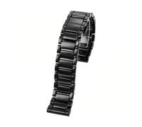 AQXYWQOL Bracelet de montre en céramique brillante, Compatible avec AR1507 AR1509 AR70002, boîtier de montre en céramique noire, accessoires de bracelet 22mm(AR1509 black strap)