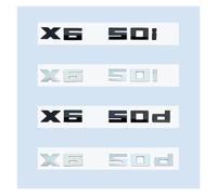 AQXYWQOL Chrome Noir 3D Chiffres M X6M50i X6M50d X6 M50d M50i ABS Emblème Compatible avec X5 Série E71 G06 Coffre De Voiture Badge Logo Autocollant Couleur constante, ne se fanent pas, ne blessent p(M