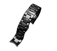 AQXYWQOL Générique Bracelet de montre en céramique Compatible avec les bracelets de montre AR1451 AR1452 AR1400 AR1410 avec fermoir papillon en acier inoxydable 22 mm 24 mm(AR1400,24mm)
