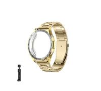 AQXYWQOL Kit de modification 4 en 1 compatible avec Galaxy Watch 6 Classic 43 mm 47 mm, bracelet en métal en acier inoxydable, boîtier en TPU, film de protection(Golden,6 Classic 47mm)
