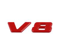 AQXYWQOL Lettres de Logo V8 noires chromées 3d, emblème de garde-boue de voiture Compatible avec GL ML SL 500 220 C63 S500 V8, Badge autocollant, accessoires Couleur constante, ne se fanent pas, ne bl