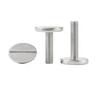 AQXYWQOL M2.5 M2 M3 M4 M5 M6 304 acier inoxydable fente à un mot vis à tête plate Extra Large boulon à tête ronde plate(12mm,M2.5-5Pcs)