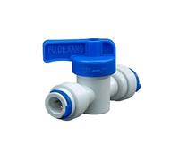 AQXYWQOL Robinet d'arrêt de tube OD 1/4" 3/8" Robinet à boisseau sphérique POM Raccord rapide Raccord en T Coude Réducteur Aquarium RO Filtre à eau Osmose inverse Caractéristiques stables, haute fiabi