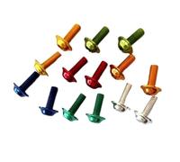 AQXYWQOL Tête de bride à bouton demi-rond coloré en aluminium m5 m6, 10 pièces, avec rondelle, vis à douille hexagonale intérieure, boulon(M5X25,Gloden)