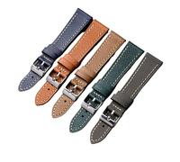 Aqxyxsw Bracelet de montre en cuir à motif de palmier fait à la main, couche supérieure en cuir de veau 18 120 22 mm, convient aux montres antiques lingli(Green rose gold,18mm)