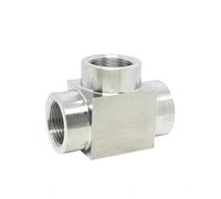 Aqxyxsw GUYTRM Adaptateur de raccord de Tuyau Haute Pression à Trois Voies en Acier Inoxydable, Filetage Femelle/mâle 1/8", 1/4", 3/8", 1/2", 3/4" lingli(Female Thread,NPT1I4)