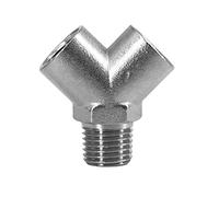 Aqxyxsw GUYTRM Bloc séparateur Femelle/mâle en Y 1/4" en Laiton nickelé, raccord de Tuyau, Adaptateur coupleur, Eau, gaz, Carburant lingli(NPT)