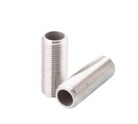 Aqxyxsw GUYTRM Raccords de tuyauterie Ronds à Filetage extérieur en Acier Inoxydable 304, 1/4, 3/8, 1/2, 3/4, 1" x 40 mm/50 mm/60 mm/80 mm/100 mm/120 mm de Longueur lingli(1l4,80mm)