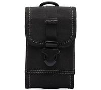 AQzxdc Étui Tactique Universel Molle for téléphone Portable, Pochette de Ceinture, Pack de sécurité EDC, kit d'accessoires de Transport, Sac Banane, étui Compatible iPhone(Black with White)