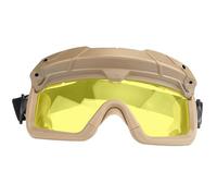 AQzxdc Lunettes de sécurité tactiques antibuée pour sports de plein air, militaires, chasse, cyclisme, protection des yeux en milieu sauvage, pour hommes et femmes.(Mud color+Yellow Lens)