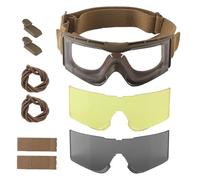 AQzxdc Lunettes de sécurité tactiques pour hommes et femmes, verres enveloppants résistants aux rayures, protection UV, jour et nuit.(Mud color)