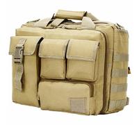 AQzxdc Mallette Tactique for Homme de 17,3 Pouces, Sacoche Militaire for Ordinateur Portable, Sac de Rangement Molle, Camouflage, équipement Tactique(Brown)