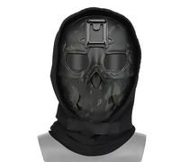 AQzxdc Masque Tactique de Protection intégrale for Le Visage, avec Capuche, écharpe et Adaptateur de Vision Nocturne, Base for Airsoft(Bcp)