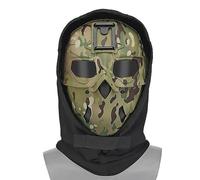 AQzxdc Masque Tactique de Protection intégrale for Le Visage, avec Capuche, écharpe et Adaptateur de Vision Nocturne, Base for Airsoft(CP)