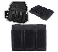 AQzxdc Pochette Tactique for Chargeur 9 mm, Double Triple, avec Clips Molle, Porte-Chargeur 9 mm Ouvert sur Le Dessus, équipement Tactique(Black)