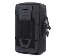 AQzxdc Pochette Tactique for téléphone, Sac Banane, randonnée en Plein air, Camping, Outils, Rangement, Sac Molle, Militaire, Ceinture compacte, Portefeuille, téléphone(Black)