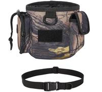 AQzxdc Pochette Tactique Militaire compacte avec Cordon de Serrage, Sac de Rangement for friandises for Chien, entraînement au tir, Chasse, Airsoft, Jouets for Animaux de Compagnie(Forest Camouflage)