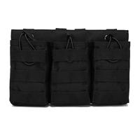 AQzxdc Pochette Tactique Molle for Chargeur Triple, en Nylon, Ouverte sur Le Dessus, for Fusil 5,56 .223, Porte-Chargeur Double/Triple Molle Ouvert sur Le Dessus(A)