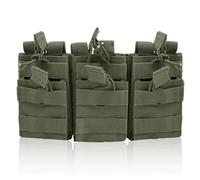 AQzxdc Pochette Triple Chargeur Compatible Molle - Porte-munitions Double Couche for AR-15, M4, M16, AK-47, M14 | Rangement Universel des Cartouches(Green)